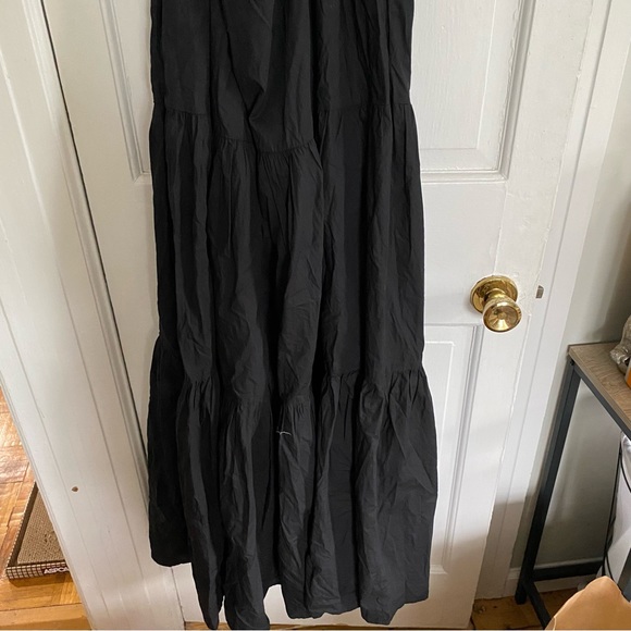 NWT J. Crew Oahu V-neck Tired Dress Maxi Black Organic Cotton Size M - Picture 6 of 8